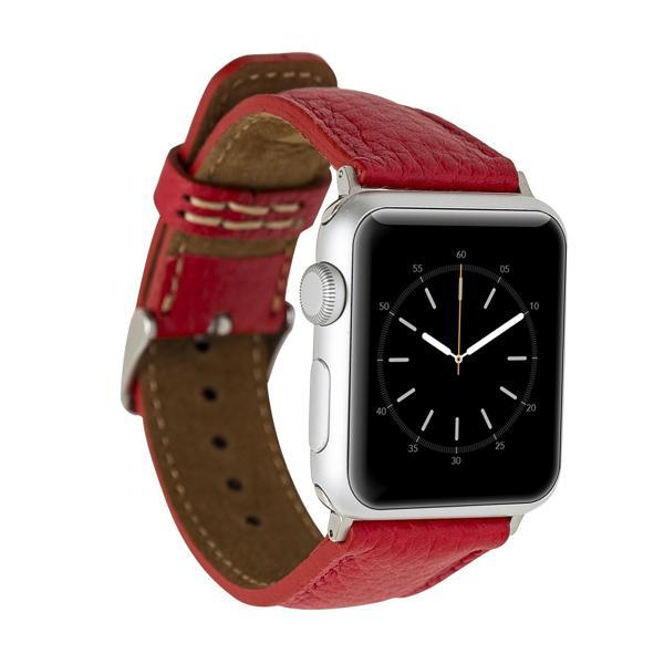Apple Watch Uyumlu Deri Kordon 42-44-45mm ERC2 Kırmızı - Image 1