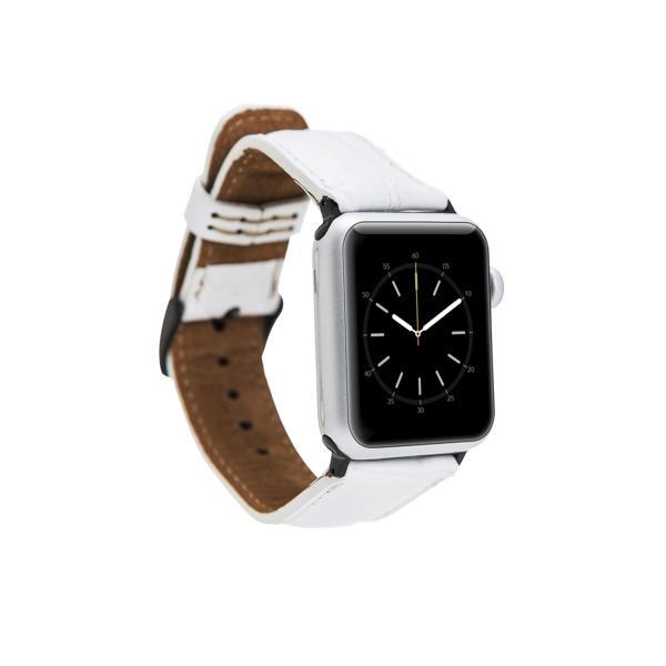 Apple Watch Uyumlu Deri Kordon 42-44-45mm F3 Beyaz - Image 1