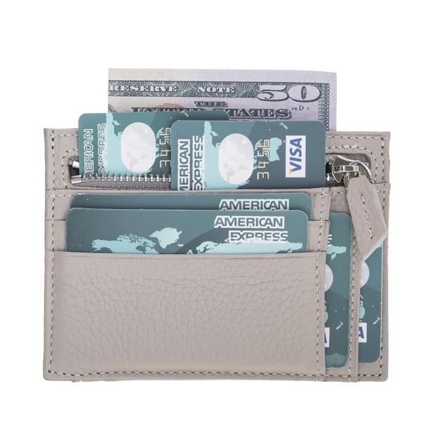 Zip Deri Fermuarlı Kartlık ZPCH ERC3 Bej - Image 1