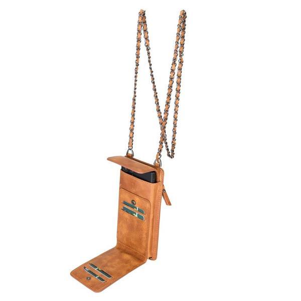 Avjin 6.9 inch Uyumlu Deri Kılıf Cüzdan Askılı TN11 Taba - Image 1