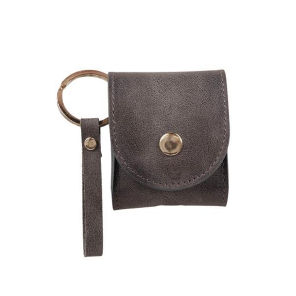 Apple AirPods 2.nesil Uyumlu Deri Kılıf Mai Snap VS05 Gri - Image 1