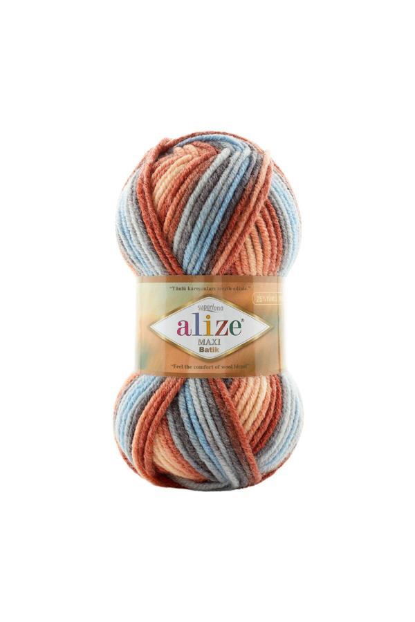 5 Adet Süperlana Maxi Batik  Kalın El Örgü İpi Maxi Yelek Hırka İpi Atkı Bere Kazak İpliği 7922 - Image 1