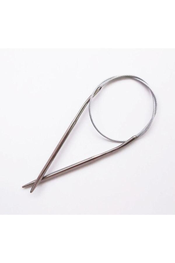 Çelik Misinalı 40 Cm(KOL IÇİN ÖZEL KISA ŞİŞ) No:3.50 Mm Örgü Şişi - Image 1