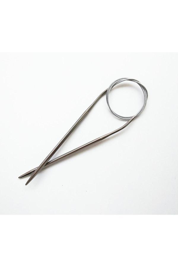 Sultan/yabalı Çelik Telli Misinalı 60 Cm No:5.00 Mm Örgü Şişi - Image 1