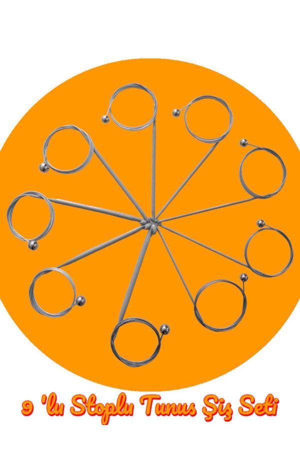 Stoplu Çelik Telli 80 Cm Misinalı Tunus Şişi Seti 9 Numara Bir Arada - Image 1