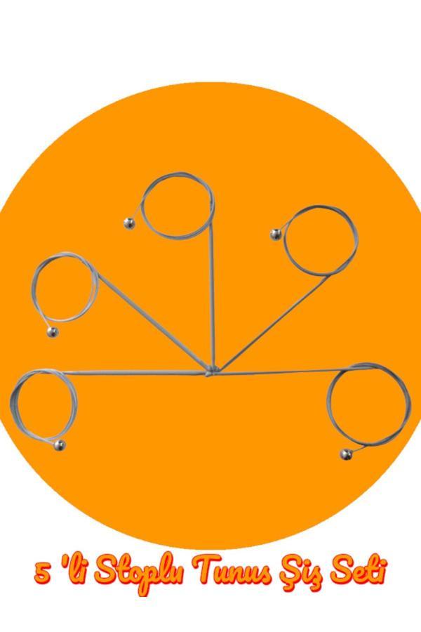 Stoplu Çelik Telli 80 Cm Misinalı Tunus Şişi Seti 5 Numara Bir Arada - Image 1