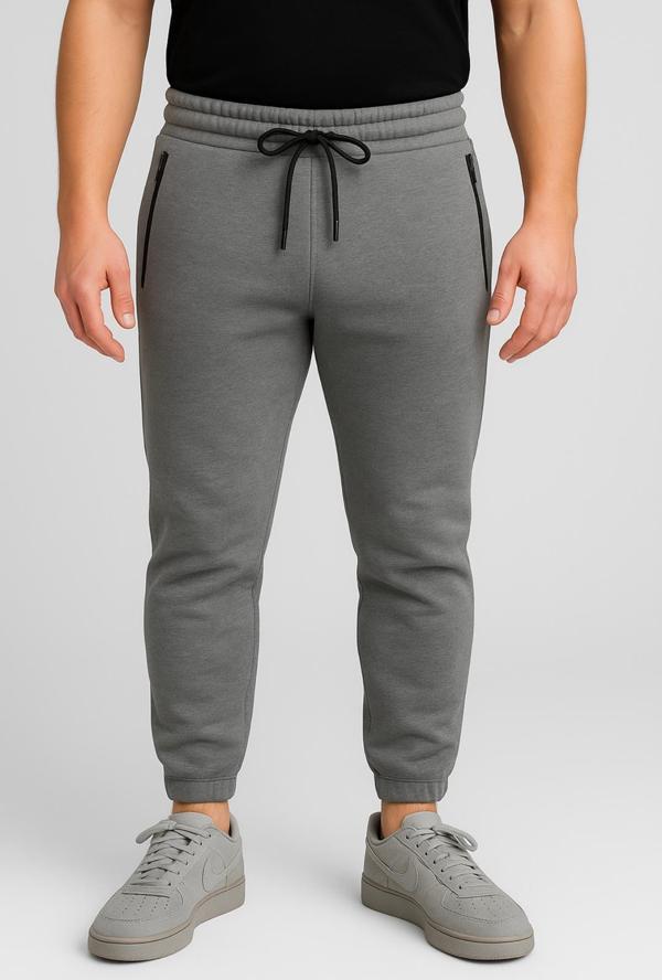 Erkek Gri Melanj Eşofman Altı 3 İplik Şardonlu-P2118 - Image 1