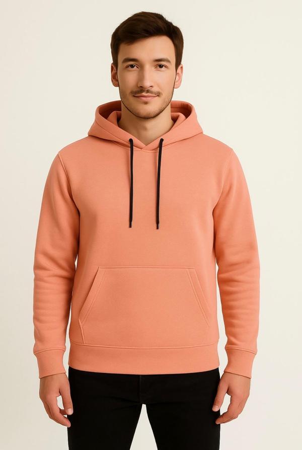 Erkek Somon 3 İplik şardonlu Kapüşonlu Sweatshirt-W1108 - Image 1
