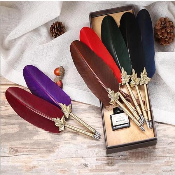 Mürekkepli Divit Kalem Ve Deri Defter - Image 1