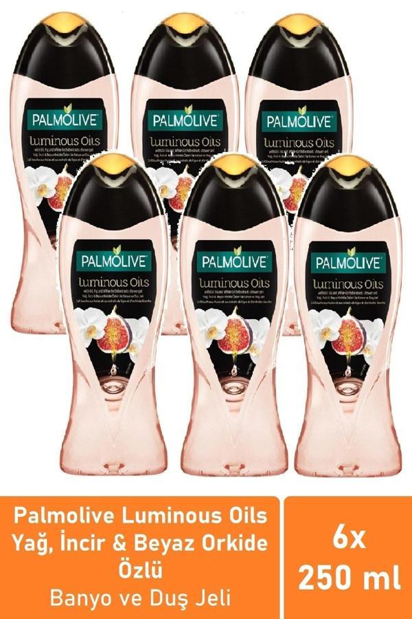 Palmolive Luminous Oils Incir & Orkide Özleri Duş Jeli 250 Ml, 6'lı Seyahat Paketi - Image 1