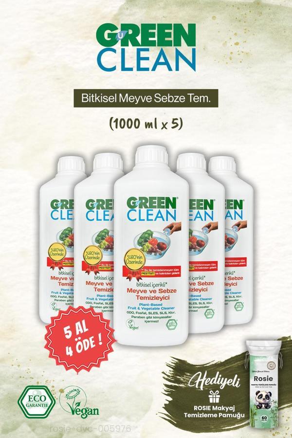 5 AL 4 ÖDE Green Clean Bitkisel Meyve Sebze Tem. ve Rosie Makyaj Pamuk - Image 1