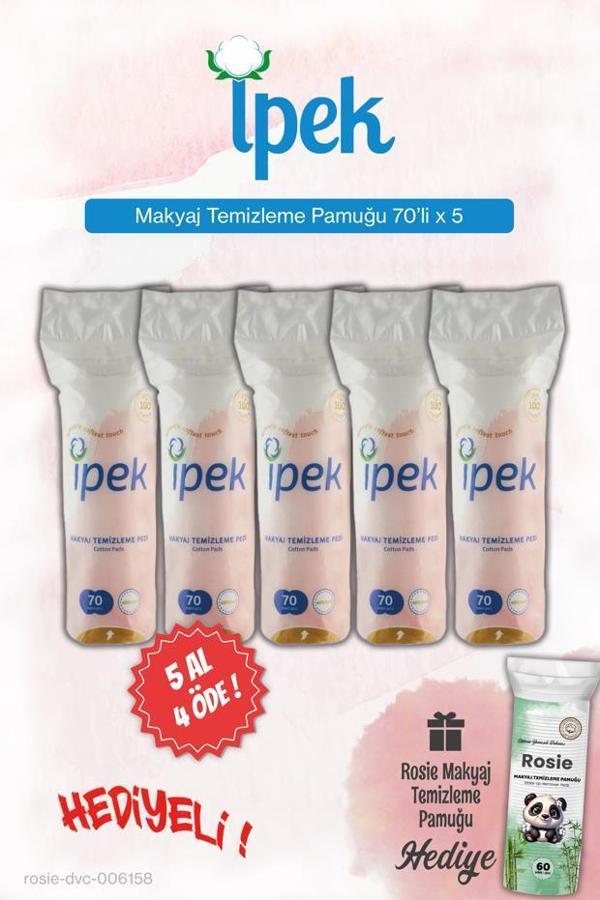 İpek Makyaj Temizleme Pamuğu 70'li 5 AL 4 ÖDE, Rosie Pamuk Hediye - Image 1