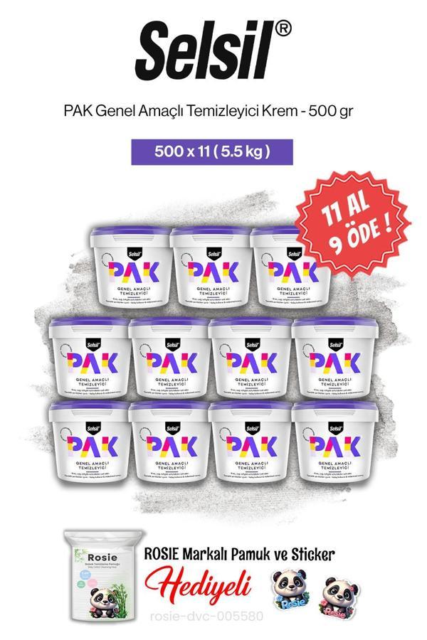 11 AL 9 ÖDE Selsil PAK Genel Amaçlı Temizleyici Krem 500 gr ve rosie pamuk - Image 1