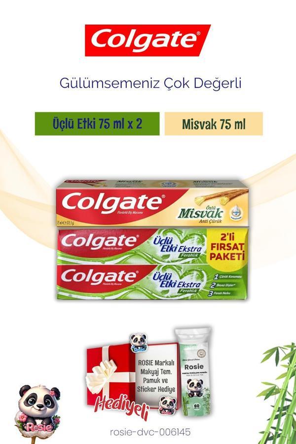 Colgate Diş Macunu Misvak ve 2'li Üçlü Etki, Rosie Hediye - Image 1