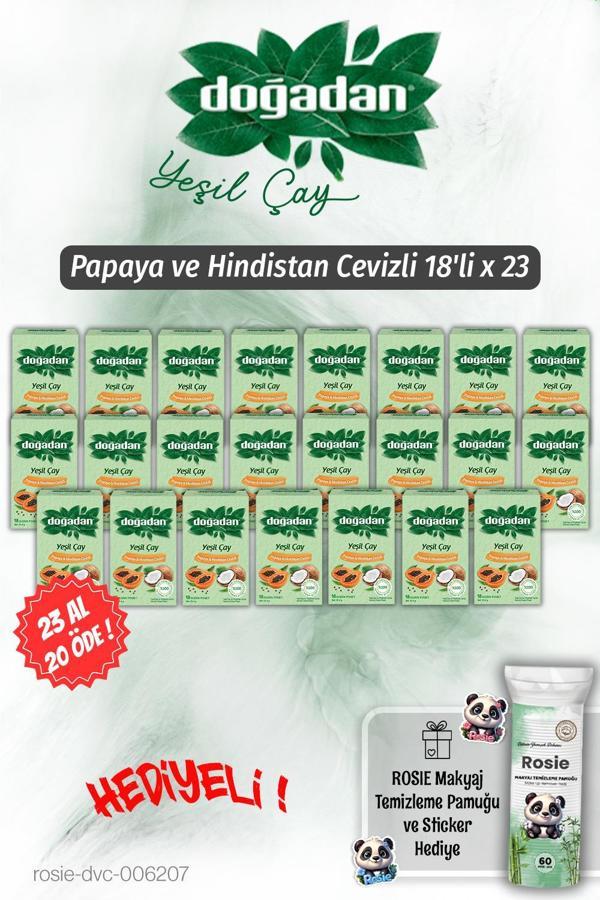 23 AL 20 ÖDE Doğadan Yeşil Çay Papaya Hindistan Cevizli 18'li ve Rosie Pamuk - Image 1