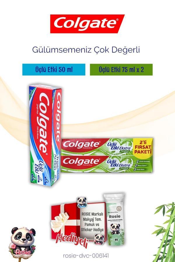 ,Colgate Diş Macunu Üçlü Etki Seti ve Rosie Pamuk - Image 1