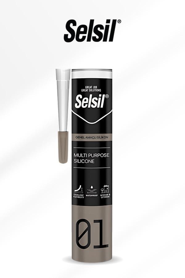 Selsil 280GR Şeffaf Silikon Mastik, Su Geçirmez Yapıştırıcı ve Dolgu, Esnek Sızdırmazlık - Image 1