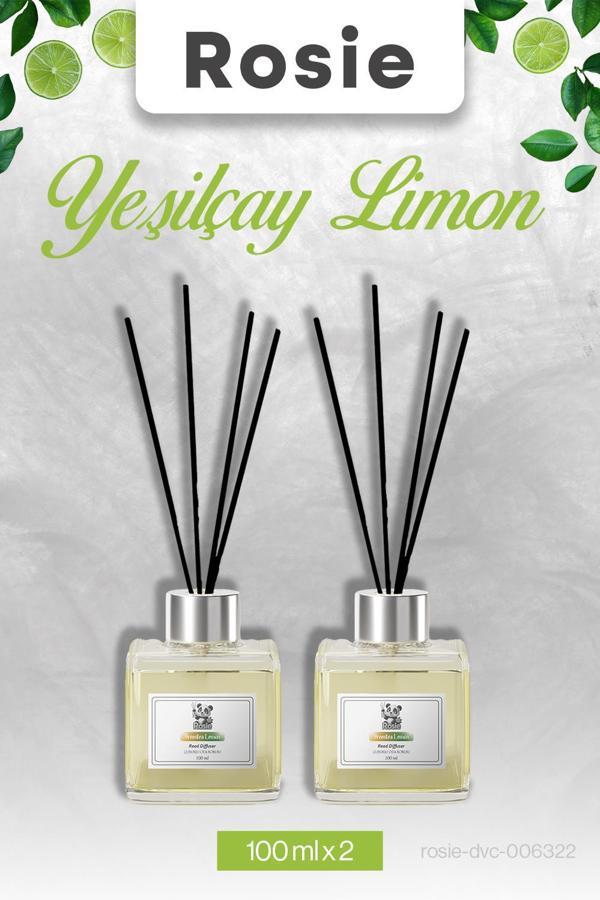 2 Adet Yeşilçay Limon Rosie Çubuklu Oda Kokusu 100 ml - Image 1