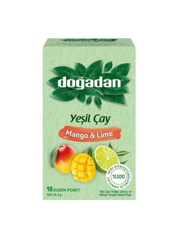 Doğadan Poşet Yeşil Çay Mango ve Lime 18'li - Image 1