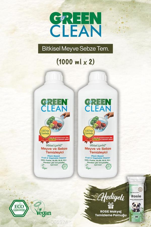 Green Clean 2 adet Bitkisel Meyve Sebze Tem. ve Rosie Makyaj Pamuk - Image 1