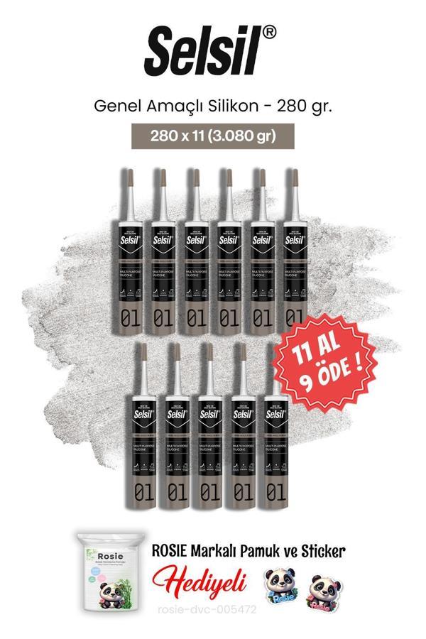 Selsil Genel Amaçlı Silikon 11 AL 9 ÖDE 280 gr ve rosie pamuk - Image 1