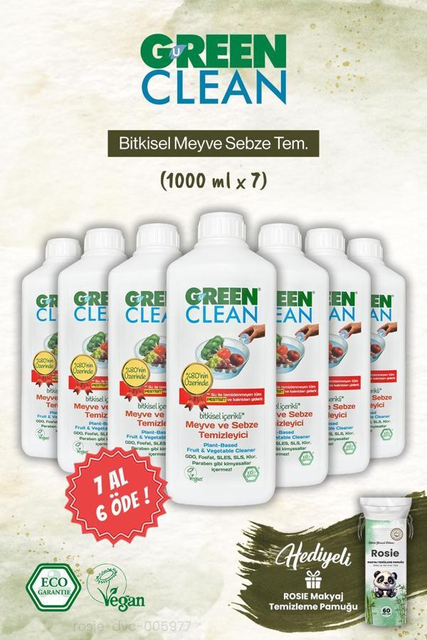 Green Clean 7 AL 6 ÖDE Bitkisel Meyve Sebze Tem. ve Rosie Makyaj Pamuk - Image 1