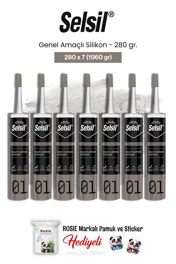 Selsil Genel Amaçlı Silikon 7 AL 6 ÖDE 280 gr ve rosie pamuk - Image 1