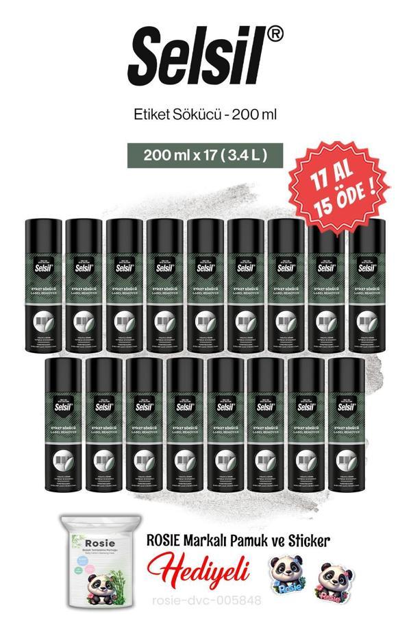 Selsil Etiket Sökücü 200 ml, 17 AL 15 ÖDE ve rosie pamuk - Image 1