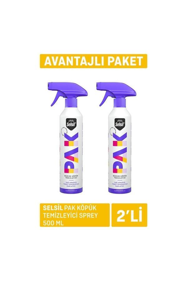 Selsil Pak Mucize Köpük Temizleyici Sprey 500 ml x 2 adet - Image 1