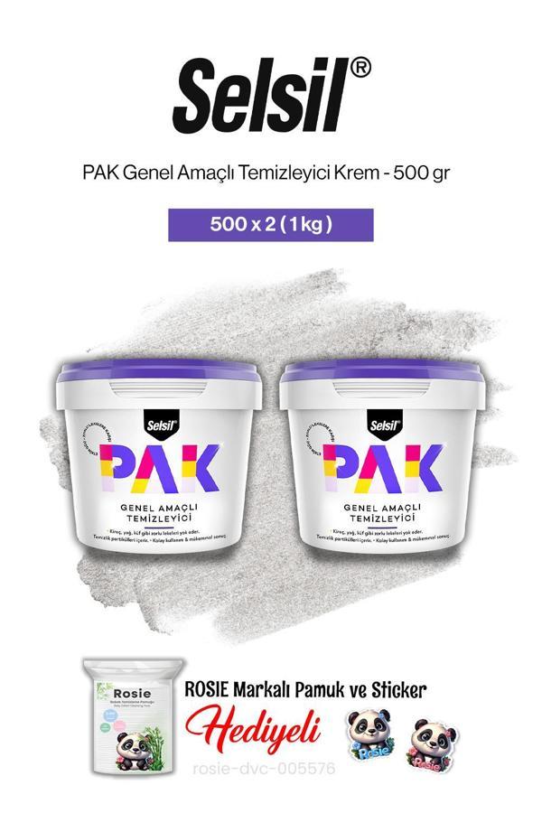Selsil PAK Genel Amaçlı Temizleyici Krem 500 gr 2 adet ve rosie pamuk - Image 1