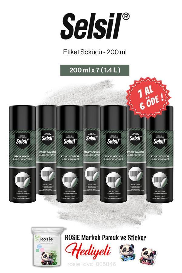 Selsil Etiket Sökücü 200 ml, 7 AL 6 ÖDE ve rosie pamuk - Image 1