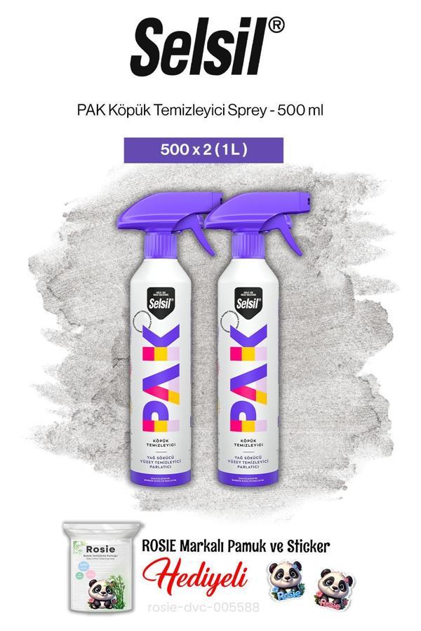 Selsil PAK Köpük Temizleyici Sprey 500 ml 2 adet ve rosie pamuk - Image 1