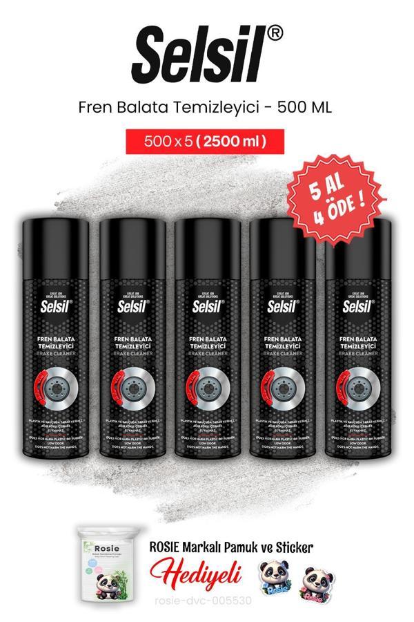 Selsil 5 AL 4 ÖDE Fren Balata Temizleyici Sprey, 500 ml ve rosie pamuk - Image 1