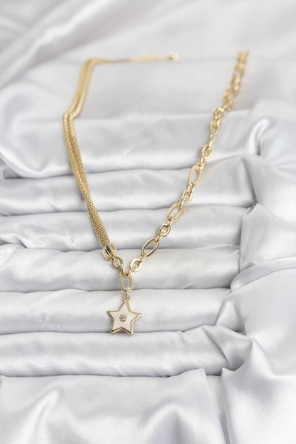 Zarif Boyunlar için Golden Pirinç Yıldız Kadın Kolye - Image 1