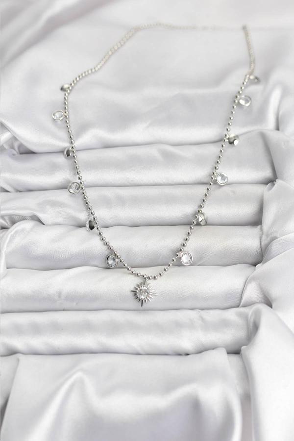 Zarif Kadın için Silver Pirinç Zirkonlu Kutup Yıldızı Kadın Kolye - Image 1