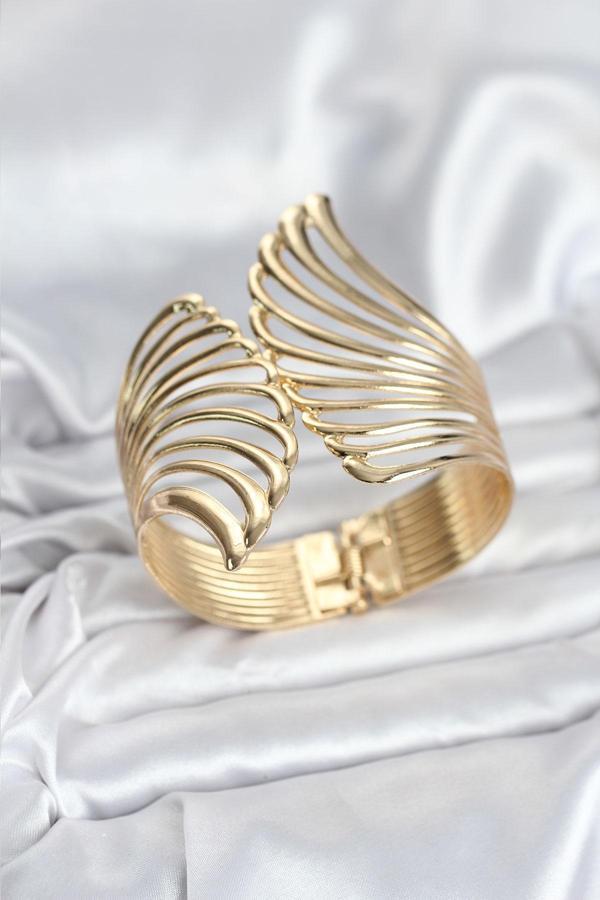 Zarif Bilekler için Golden Pirinç Vintage Tip Kadın Bileklik - Image 1