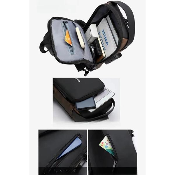Büro Ev Ofis Hediyesi için Powerbank Destekli Erkek Ön Göğüs Çantası - Image 1