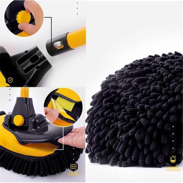 Büro Ev Ofis Arabası için Teleskopik Saplı Kuru Islak Oto Yıkama Fırçası - Image 1