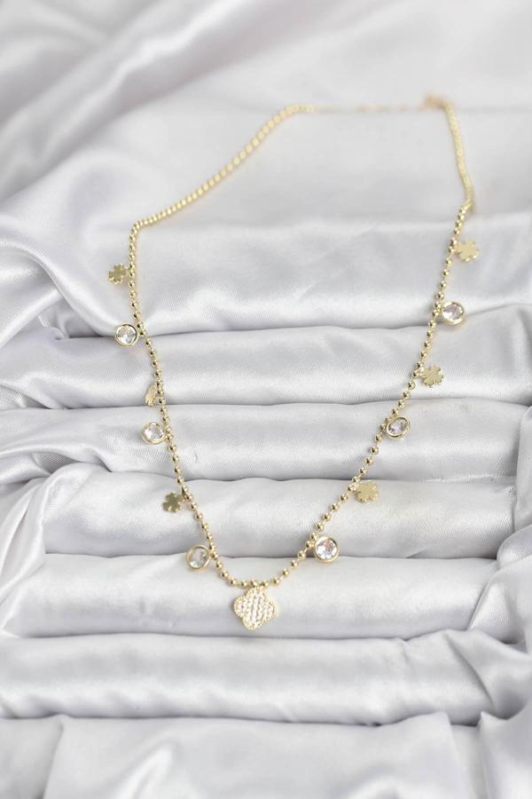 Zarif Boyunlar için Golden Pirinç Yonca Stil Kadın Kolye - Image 1