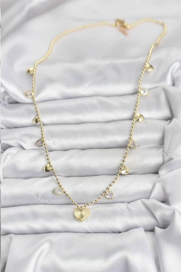 Zarif Boyunlar için Golden Pirinç Kalp Stil Kadın Kolye - Image 1