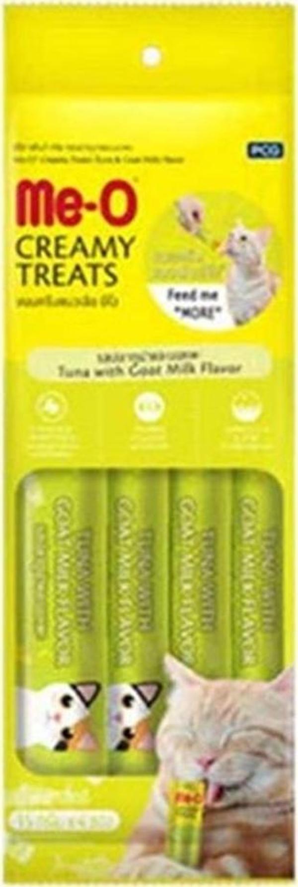 Me-O Creamy Ton Balıklı ve Keçi Sütlü Sıvı Kedi Ödülü 4X15 Gr - Image 1