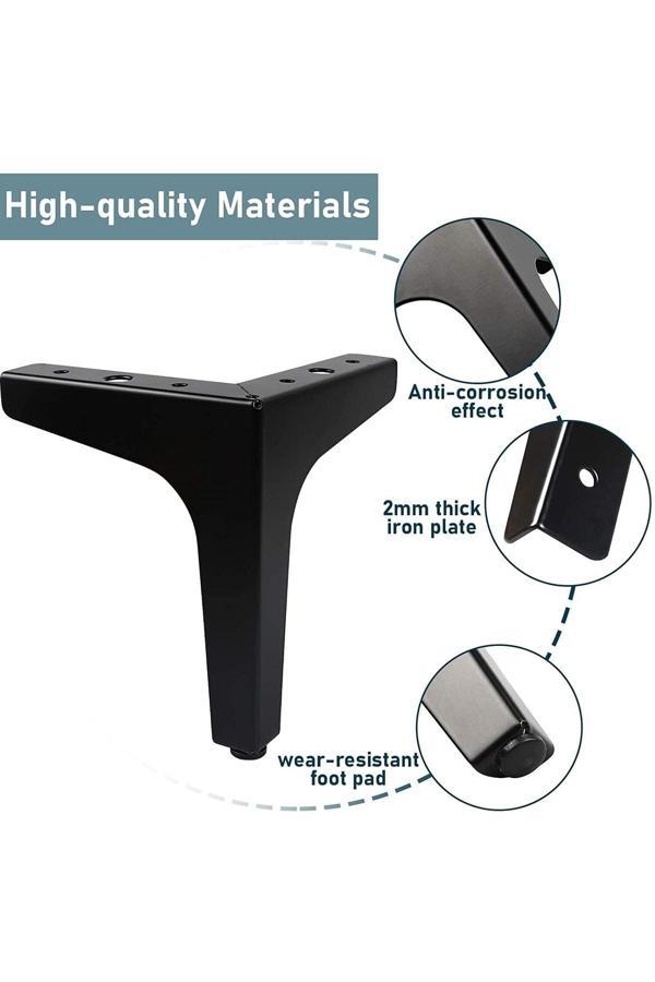 Albatros 12 Cm Modern Model Siyah Metal Mobilya, Dolap, Koltuk, Kanepe, Tv Ünitesi Ayakları Metal (1 Adet) - Image 1