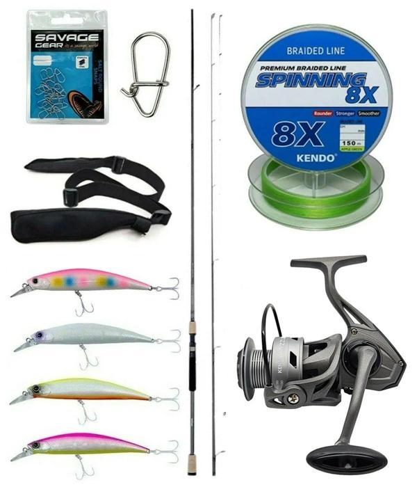 Yek Outdoor Spin Olta Seti Okuma Azaki Spin 244 cm 7-28 gr 2 Parça Spin Kamışı&Kendo Azurro 4000 Olta Makinesi - Image 1