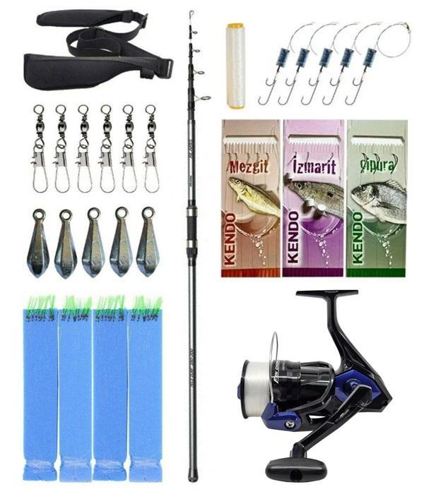 Yek Outdoor Hazır Olta Seti Okuma Alaris Light Tele Surf 420cm 100-250gr Surf Kamışı &Okuma Fin Chaser X FNX-60BL Blue 1 - Image 1