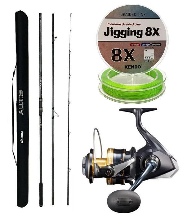 YekOutdoor Profesyonel Olta Seti Okuma Alijos Surf 435 cm 100+250 gr 3 Parça&Shimano Makina Spheros 8000 SW A HG - Image 1
