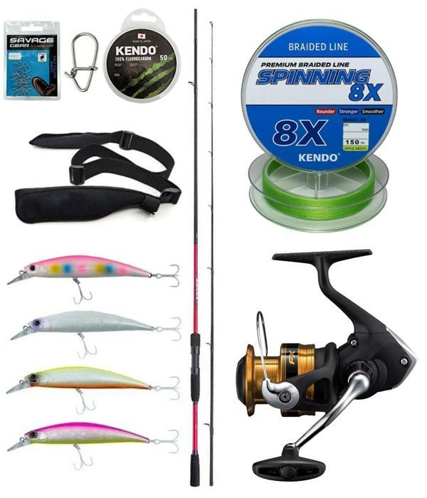Yek Outdoor Spin Olta Seti Shimano Kamış Sienna Spinning EVA 2,41m 10-35g 2pc&Shimano Makina FX 2500 FC - Image 1