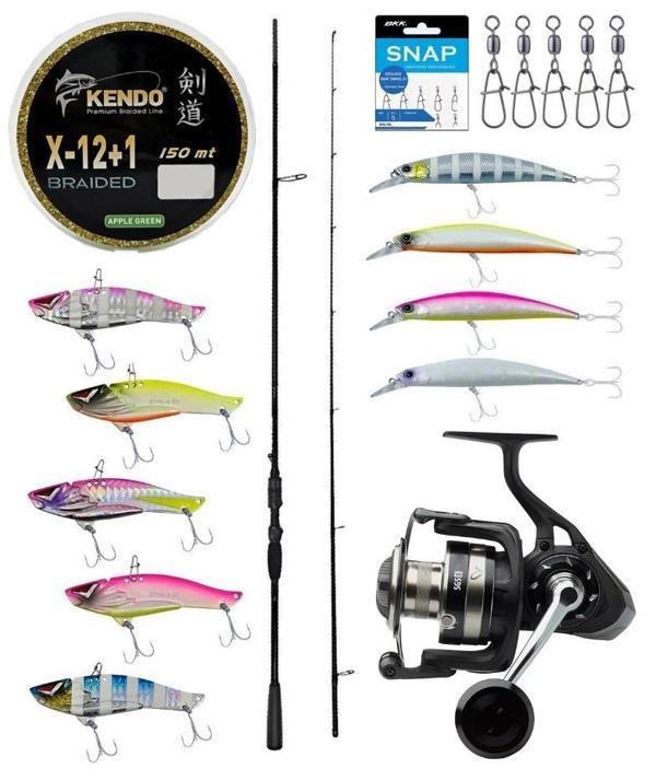 Yek Outdoor Pro Spin Seti Okuma Psycho Stick Game 274cm Ex-Fast 15-40gr 2 Parça Olta Kamışı&Savage Gear SGS8 4000 FD 8+1 - Image 1