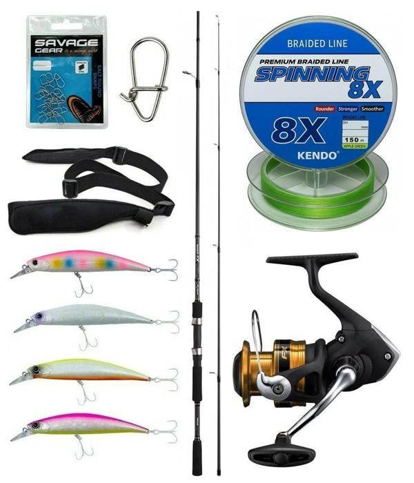 Yek Outdoor Spin Olta Seti Shimano Kamış FX XT Spinning Moderate Fast 2,40m 14-40g 2pc&Shimano Makina FX 2500 FC - Image 1