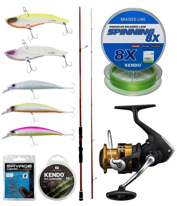 Yek Outdoor Spin Olta Seti Okuma Red Spin 9'2'' 279 cm 10-40 gr 2 Parça&Shimano Makina FX 4000 FC - Image 1