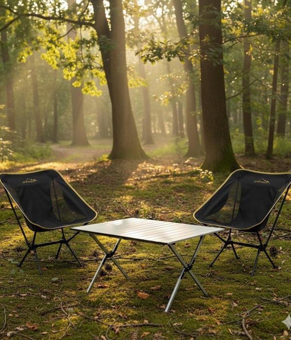 Yek Outdoor 2 Kişilik Alüminyum Kamp Masası ve Sandalye Seti - Image 1